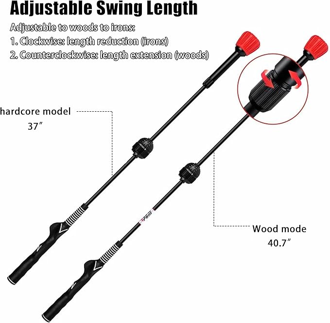 PGM Golf Swing Trainer Aid - Golf Swing Training Aid Golf Practice Warm-Up Stick for Strength Flexibility and Tempo Training -Suit for Practice Chipping Hitting Golf Accessories