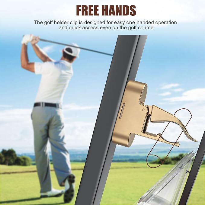 Lunira Universal Magnetic Holder for Golf Carts, Single-Handed Operation, Equipped with Powerful Magnets and Non-Slip Straps, Scratch-Resistant, Comes with a Gift Box, for Golfers