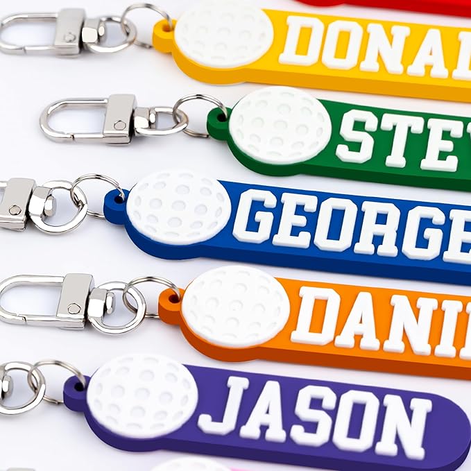 Personalized Sports Golf Keychain – Custom Name Tag, Bag Tag, Luggage Tag – Gift for Kids, Coaches, Teams