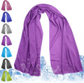 Cooling Towel for Neck and Face - 43.3" x 15.7" - Quick-Dry Microfiber - Ideal for Hot Weather, Gym, Fitness, Camping, Yoga, Run Gift - Purple