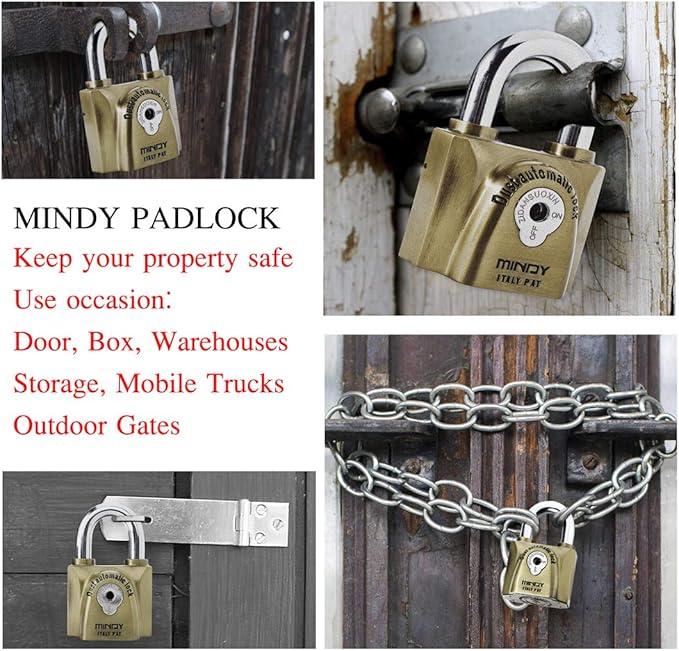 Mindy 60mm Heavy Duty Waterproof Keyed Padlock with 4 Keys