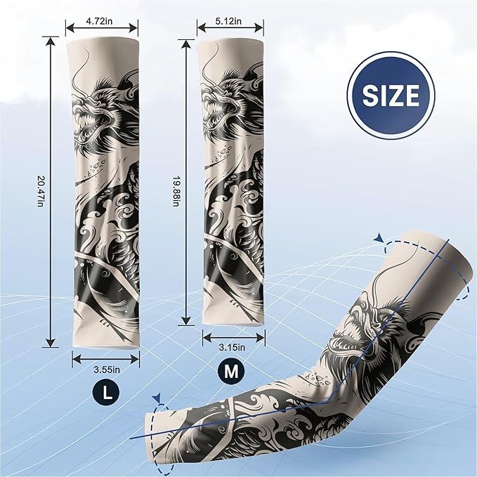 Cooling Arm Cover For Men & Women - Uv Sun Protection Arm Sleeves For Driving Golfing Fishing Cycling Hiking (L)