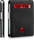 RUNBOX Money Clip Wallets for Men,Slim Leather Mens Bifold Wallet,RFID Blocking Front Pocket Wallet,Thin Credit Card Holder with Gift Box