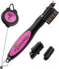 Frogger BrushPro Golf Club Cleaner with Ergonomic Grip and 2.5 ft. Retractable Cord, Sturdy Golf Club Brush and Groove Cleaner for Golfers, Golf Dad