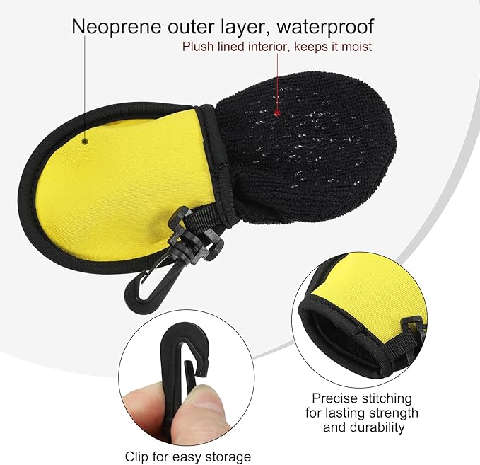 PATIKIL Golf Ball Washer Pouch, Portable Golf Balls Cleaner Pocket Bag with Hanging Clip for Golf Exercise