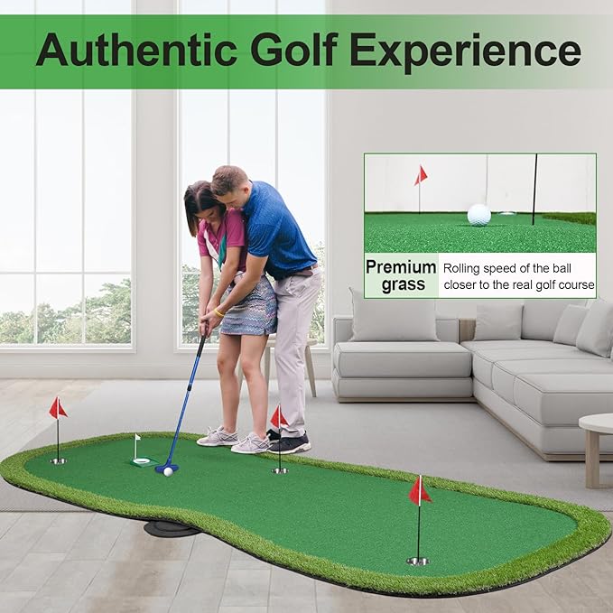 Golf Putting Green, Professional Large Practice Putting Mat for Outdoor & Indoor Putt Trainning