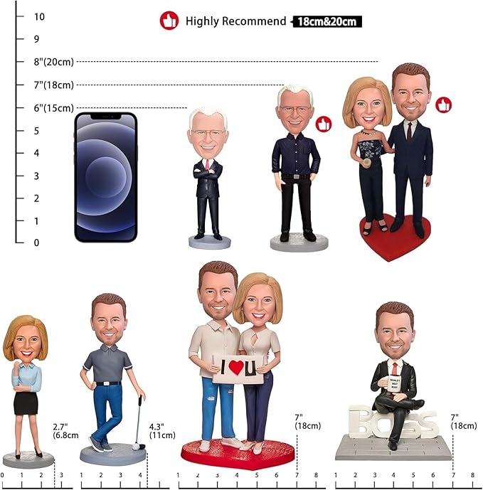 Yolie Stylishbobblehead Customized Bobblehead Dolls, Golf Handmade Personalized Sculpture Gifts for Men, Boyfriends, Husbands, Office Colleagues or Bosses