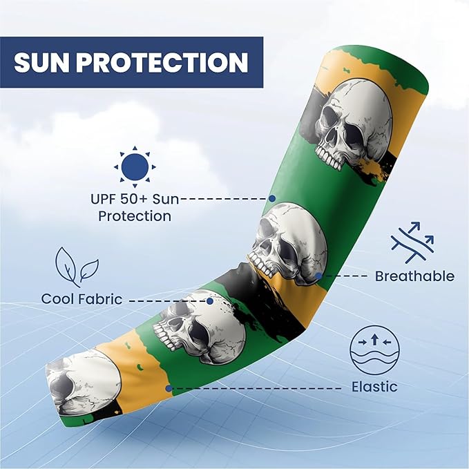 Cooling Arm Cover For Men & Women - Uv Sun Protection Arm Sleeves For Driving Golfing Fishing Cycling Hiking (L)