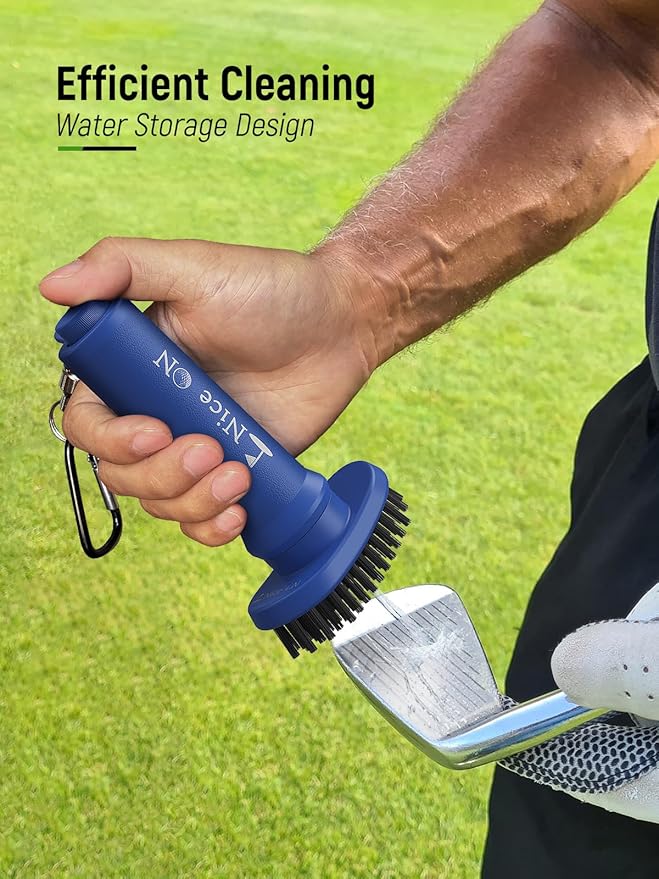 Water Golf Club Cleaner Brush with Towel, Magnetic Golf Club Brush Groove Cleaner, Golf Bag Accessories for Men Gifts