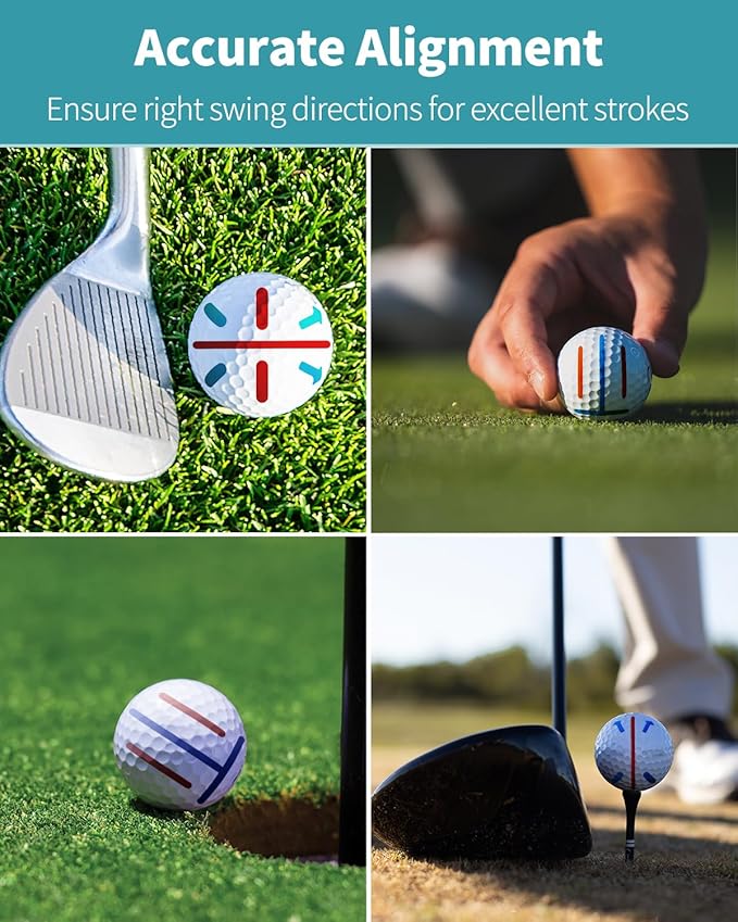 GreenHaven 2 PCS Golf Ball Liner Template Linear Alignment Kit for Putt Ball Marking Tools