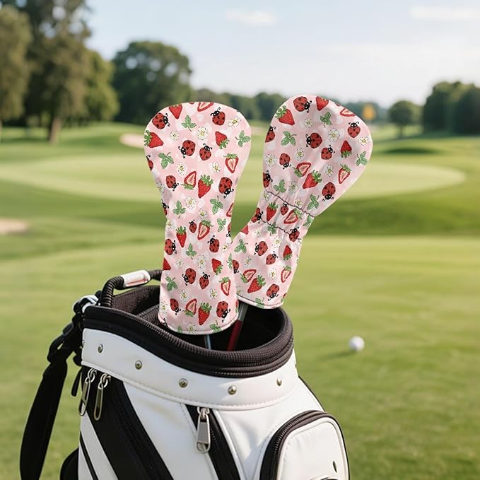 Golf Club Head Covers for Club Protective, Waterproof PU Leather Driver Fairway Wood Hybrid Head Cover