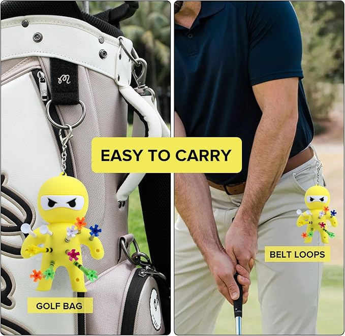 Golf Tee Holder, Ninja Portable Funny Golf Tees Holder Keychain Golf Gift Golf Accessories for Men & Women