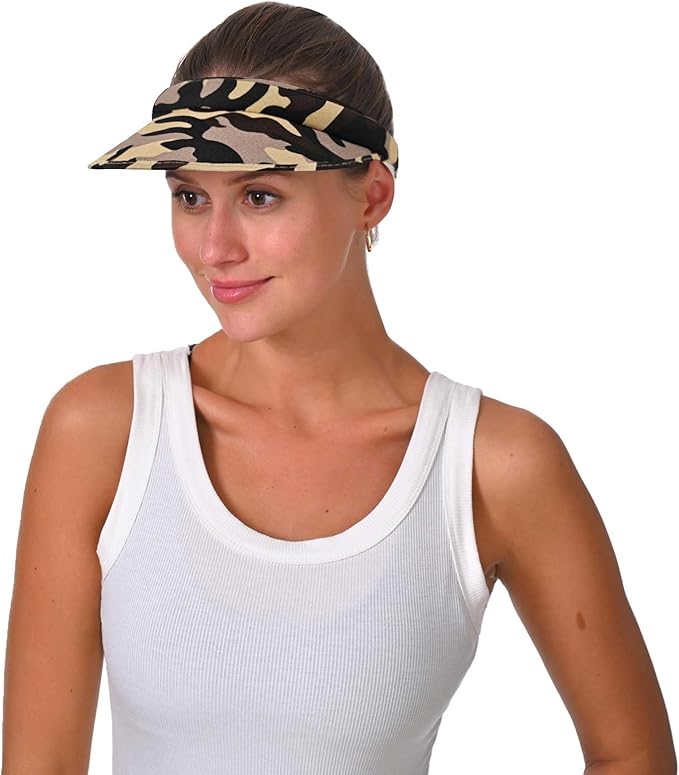 2 Pack Sun Visor Hats Women Men Clip On Wide Brim Visors Hat Outdoor Sports Golf Beach Travel Tennis Caps