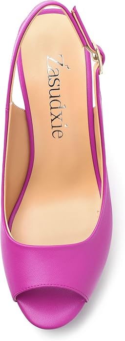 Womens Peep Toe Wedge Heels Matte Fashion Cork Slingback Pumps Platform Wedge Sandals 3.94 Inches