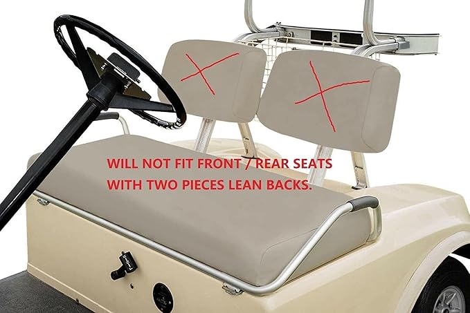 Huskey Golf Cart Front Rear Seat Covers Compatible with Yamaha G29 Drive/Drive 2 2007-Up Models, Custom Fit, Black/Lime Green Diamond Stitching, Marine Grade Vinyl, Staple On