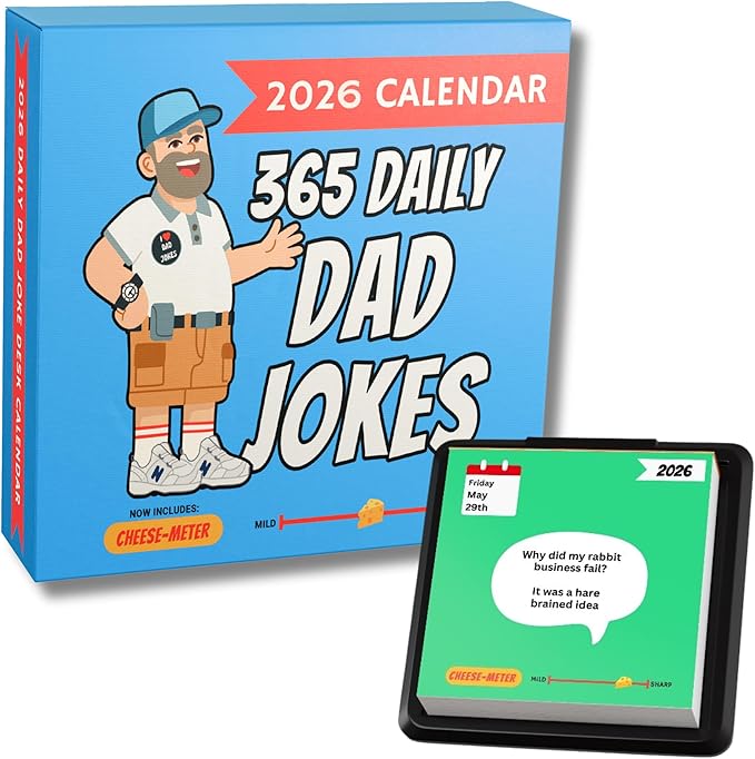 Dad Joke Desk Calendar 2026 - Funny Gifts for Dad, Page a Day Desk Calendar with 365 Daily Dad Jokes, White Elephant Gifts, Fathers Day Dad Gifts, Gifts for Men, Stocking Stuffers, Dad Christmas Gifts