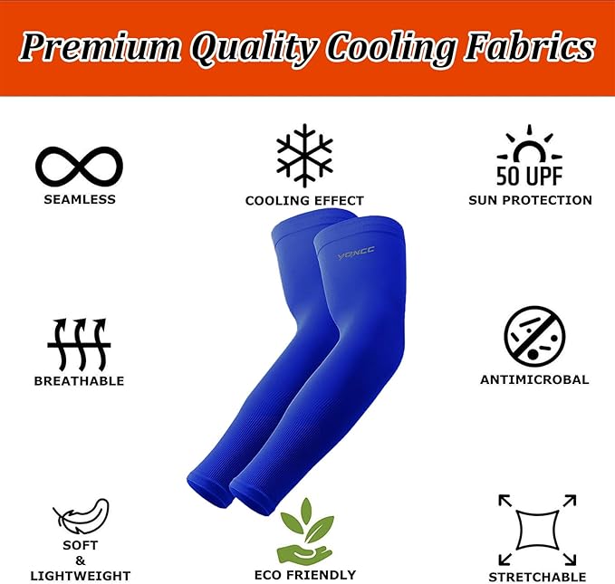 YQXCC 4 Pairs Arm Sleeves, Cooling UV Sun Protection Sports Compression Sleeves for Men Women, Golf Basketball Arm Sleeves