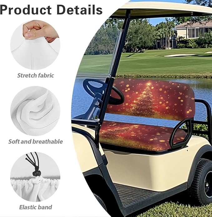 Golf Cart Seat Covers, Universal Fit & Nonskid Bottom Fits for Club Car 2 Person Seats Golf Carts