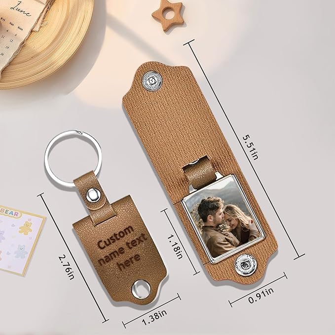 Custom Keychains with Picture Personalized Photo Logo Text Customized Key Chain for Boyfriend Dad Men Women Gifts