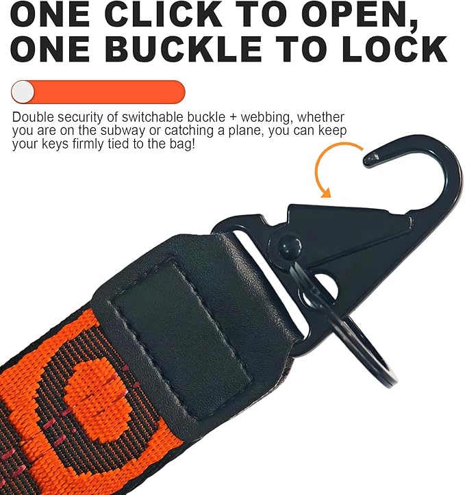 Fashionable Car keychain, Fabric Wrist Strap With Key Ring, Can Be Used To Hang Car key chain, Wallets, Jeans Decorations, Key Chain Accessories(Orange)