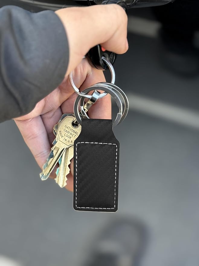 LaserGram Rectangle Keychain, Golfer Golfing, Personalized Engraving Included