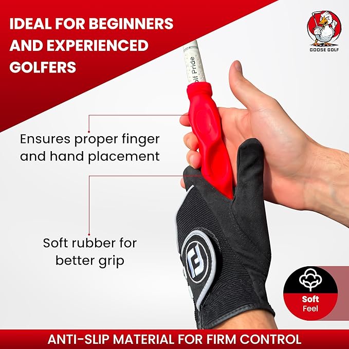Golf Swing Trainer, Golf Grip Training Aid for Correct Hand Positioning, Removable Swing Grip Attachment That Fits All Clubs, Golf Grip Corrector