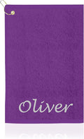 Personalized Passion Golf Towel with Embroidered Name - 16"x26" Custom Golf Towels with Clip - Soft & Highly Absorbent Plush Velour - Easily Wipes Away Sweat and Dirt - Gift for Golfers - Puple