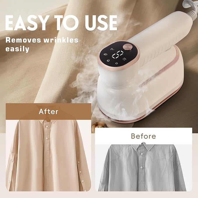 Travel Steamer for Clothes, Portable Steamer Handheld,1200w 10s Fast Heat-Up, 180ml Detachable Water Tank, 3 Steaming Modes with LCD Display, Wrinkle Remover for Home & Travel