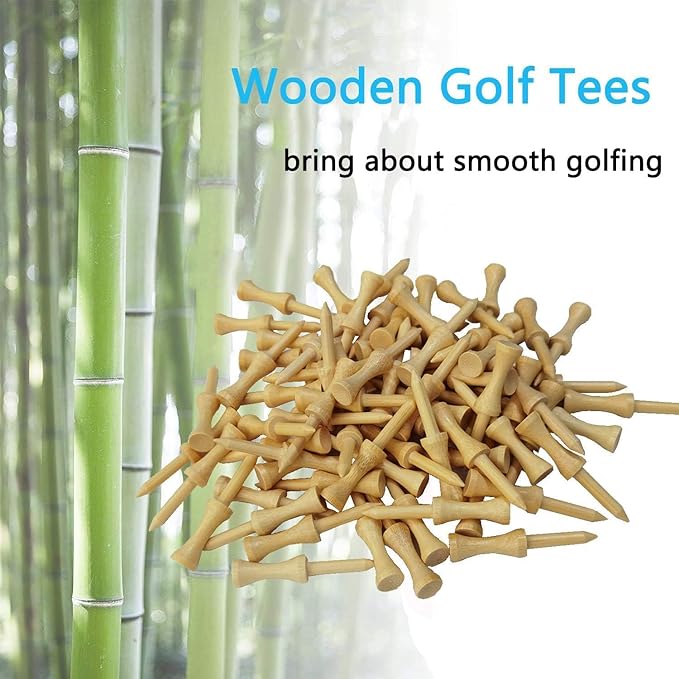 Step Down Golf Tees 2-1/8"or 2-3/4"or 3-1/4" 100 Count Wooden Golf Castle Tees