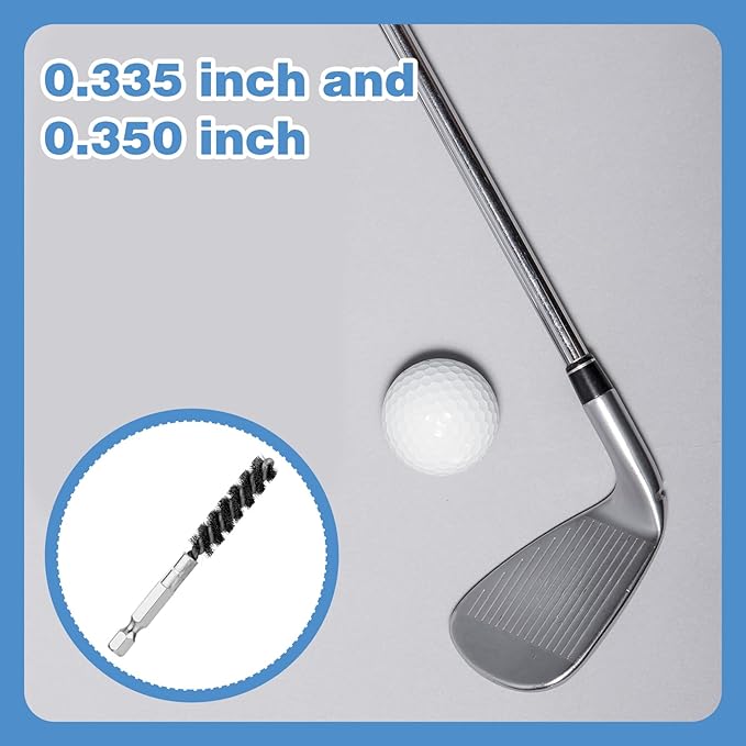 2 Pcs Golf Clubs Head Hosel Brush Golf Club Brush Wire Brush For Drill Golfs Brushes And Groove Cleaner Golfs Shaft Ferrules Hex Shank Handle Electric Drill Wire Brushes Stainless Steel Attachments