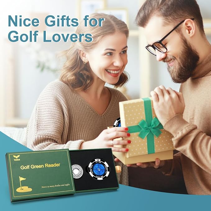 SlopeVision Pro Golf Green Reader with Hat Clip, Horizontal Bubble Level & Golf Ball Marker – High Precision Green Reading Aid, Ideal Golf Gift for Men & Women