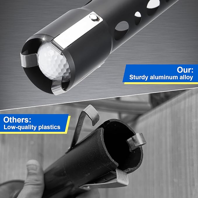 welspo Golf Ball Retriever, Portable Shag Bag Golf Ball Pick Up with Detachable Aluminum Alloy Tube, Golf Shag Bags Golf Ball Shagger Large Capacity Hold up to 70 Balls