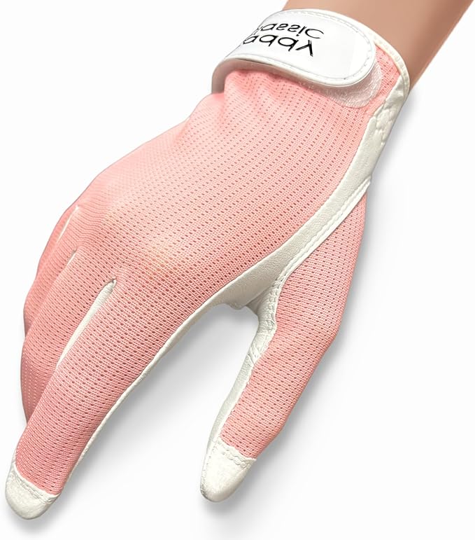 Caddy Classic Ladies Golf Glove Women | Various Stylish Mesh Design for High Breathability | Womens Golf Gloves Left Hand & Right Hand | Premium Leather Construction for Comfortable Fit