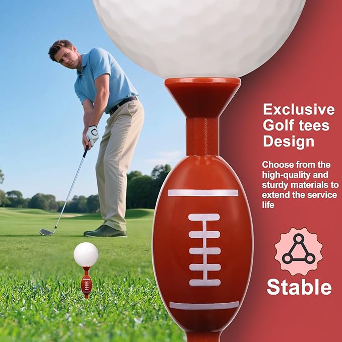 Plastic Golf Tees, Pack of 25, for Height Consistency, Excellent Durability and Stability Tees, Golf Gift for Men Women and Children, Golf Accessories