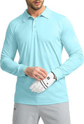 Men's Polo Shirt Long Sleeve Golf Shirts Lightweight UPF 50+ Sun Protection Cool Shirts for Men Work Fishing Outdoor