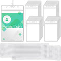 200-Piece Set of Clear Plastic Luggage and Badge Tag Holders, Ideal for ID Cards - Comes with 200 Matching Luggage Tag Loop Straps, Perfect Office, Business, and Travel Supplies