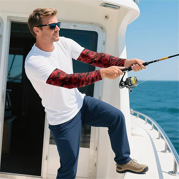 Cooling Arm Cover For Men & Women - Uv Sun Protection Arm Sleeves For Driving Golfing Fishing Cycling Hiking (L)