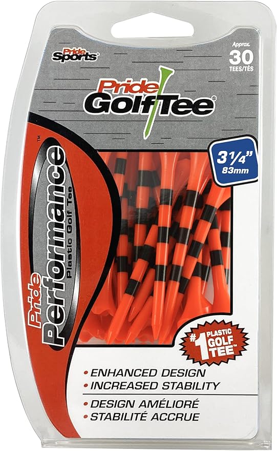 Pride Performance 3-1/4" Striped Golf Tee, 30 Count