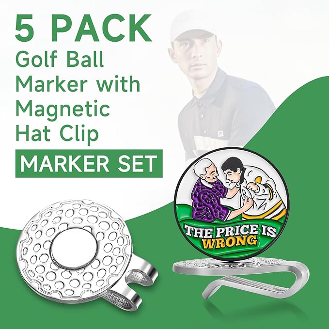 Magnetic Golf Ball Marker Clips, Funny Golf Ball Markers with Magnetic Clip, Enamel Golf Ball Markers Hat Clip Magnet for Men Women Golfer Gifts