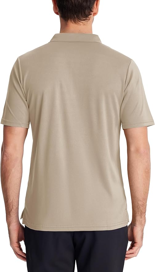 KEFITEVD Men's Polo Shirts Short Sleeve Moisture Wicking Dry Fit Performance Collar Golf Athletic Casual T-Shirt