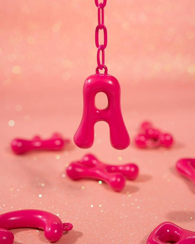 Initial Bag Charms, Bubble Letter Charm for Handbags, Cute Keychain with Letter, Initial Bag Charms for Women
