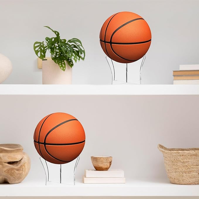 12 Pack Acrylic Ball Display Stand, Basketball Holder Stand, Soccer Ball Holder Display, for Sports Memorabilia