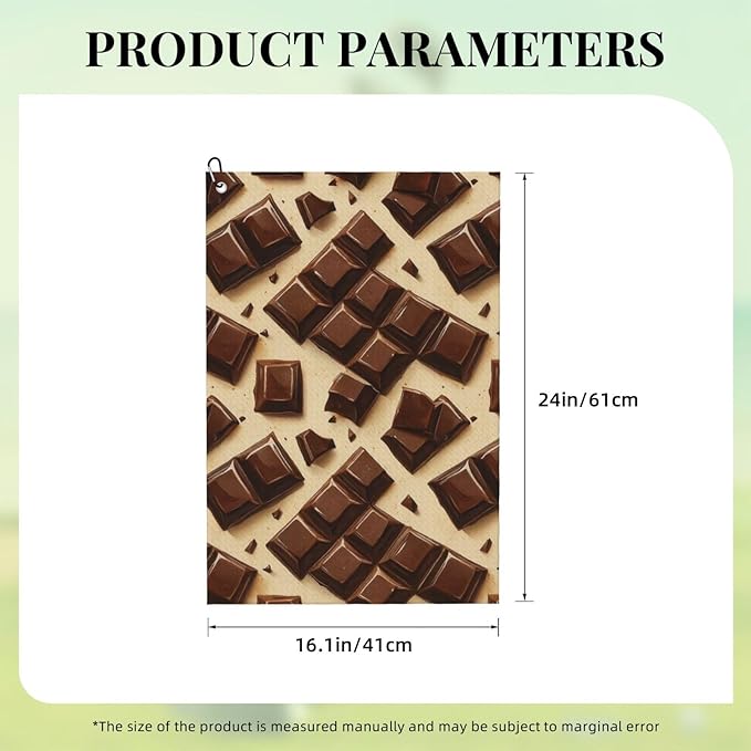 Chocolate Golf Towel Waffle Microfiber with Hook Detachable Clip 24x16in