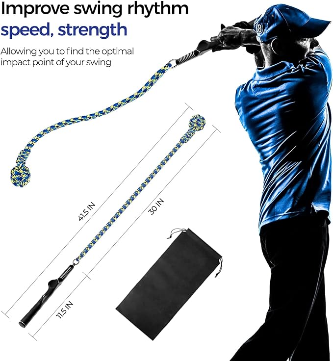 Golf Rope Swing Trainer, Professional Golf Training Aid and Posture Corrector, Improve Tempo Accuracy Practice Equipment for Beginners and Experienced Golfers