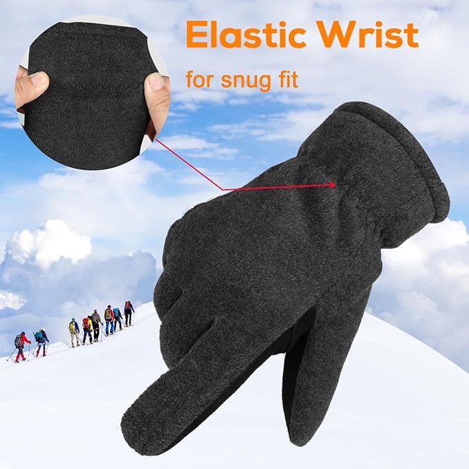 OZERO Winter Gloves for Men & Women: -30℉ Warm Thermal Running Cycling and Work Gloves for Men Cold Weather | Deerskin and Polar Fleece Insulated Winter Gloves Men
