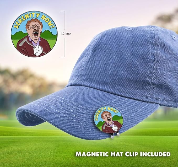 Pinsanity Funny 'Serenity Now!' Golf Ball Marker and Hat Clip