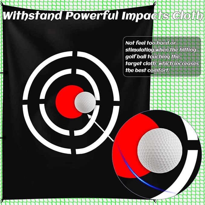 Gagalileo Golf Target Cloth: Protective Net Portable Easy Setup with Ropes Indoor Outdoor Practice All Golfers Training Accuracy for Backyard Garage