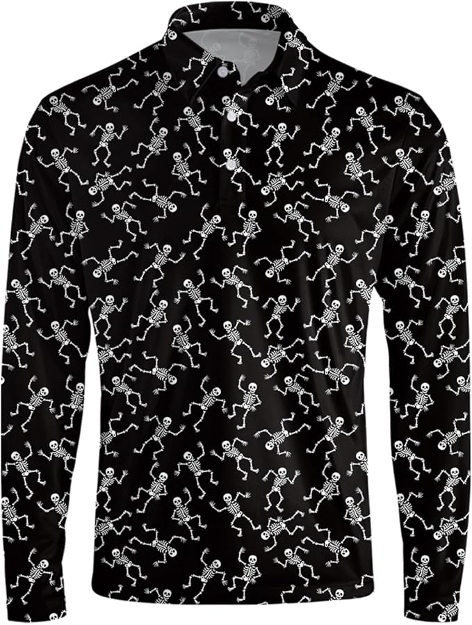 Men's Long Sleeve Golf Shirt Quick Dry 3 Button Work Fishing Outdoor Casual Collar Shirt