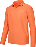 K-Swiss Men's Long Sleeve Polo Shirts - Golf Tennis Dry Fit Performance Moisture Wicking Casual Collared