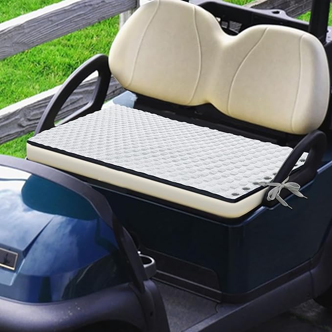 YOKYHOM Golf Cart Seat Covers, Universal Fit Golf Cart Seat Towel Blanket with Adjustable Tie Ropes & Non-Slip Bottom, Padded Design Fits Yamaha/EZGO/Club Car (39"x22", Light Gray)